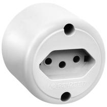 Tomada 2P+T PB Redondo Sobrepor 10A Branco - 1716011 - PIAL