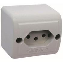 Tomada 2P+T PB Retângular Sobrepor Cinza 10A - 1713010 - LORENZETTI Tomada 2P+T PB Retângular Sobrepor Cinza 10A - 1713010 - LORENZETTI