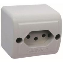 Tomada 2p+t Pb Retângular Sobrepor Cinza 10a - 1713010 - Lorenzetti Tomada 2p+t Pb Cz 10a Lorenzetti 1713010