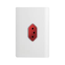 Tomada 2P+T Vertical de 20 Ampères Vermelha da Linha Novara - 1200/46 - DICOMPEL