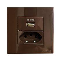 Tomada 3 Pinos 10a + Carregador USB 1A Móvel Marmore Drywall Gesso Granito Móveis Pedra Embutir Marrom Margirius Tomada 3 Pinos 10a + Carregador USB 1A Móvel Marmore Drywall Gesso Granito Móveis Pedra Embutir Marrom Margirius
