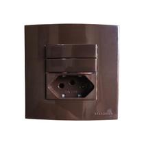 Tomada 3 Pinos 10a + Interruptor Duplo Simples Marrom Móvel Marmore Drywall Gesso Granito Móveis Pedra Embutir Margirius