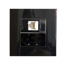 Tomada 3 Pinos 10a + Rede RJ45 Cat5e Preto Móvel Marmore Drywall Gesso Granito Móveis Pedra Embutir Margirius Tomada 3 Pinos 10a + Rede RJ45 Cat5e Preto Móvel Marmore Drywall Gesso Granito Móveis Pedra Embutir Margirius