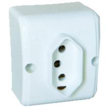 Tomada 3p 10a Branca Mecânica Externa - Conjunto Mectronic Tomada 3p 10a Branca Mecânica Externa - Conjunto Mectronic