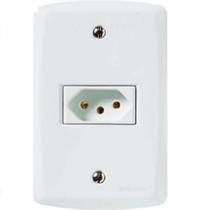 Tomada 3p 10a Lux2 Tramontina - Conjunto Branco - Placa Modular - Parafusos Inclusos