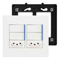 Tomada 4x4 Dupla Pial Plus+ Legrand C/ Interruptor 4 Teclas