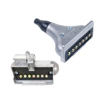 Tomada 7 Polos Macho Femea Aluminio Retangular Semirreboque