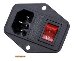 Tomada AC-01 Painel Macho com Porta Fusível Tripolar e Interruptor