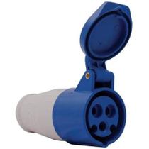 Tomada Acomplamento Plug 2p+t 220v 16a Azul - Soprano