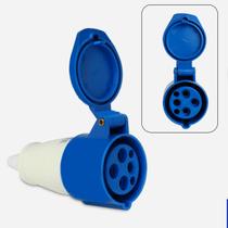 Tomada Acoplamento 3p+t 16a Azul 9h 220/250v OMG 4059 Tomada Acoplamento 3p+t 16a Azul 9h 220/250v OMG 4059
