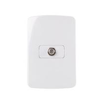 Tomada Antena De Tv Margirius B3 Para Cabo Coaxial Com Placa 4x2 Branca