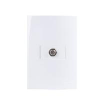 Tomada Antena de TV MarGirius Sleek para Cabo Coaxial com Placa 4x2 Branca