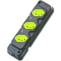 Tomada Barra 3 Tomadas 20a Régua P/ Extensão 2p + T Preto Fiolux Tomada Barra 3 Tomadas 20a Régua P/ Extensão 2p + T Preto Fiolux