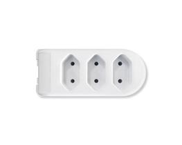 Tomada Barra 3 Tomadas 2P 10A 250V Branca Tomada Barra 3 Tomadas 2P 10A 250V Branca