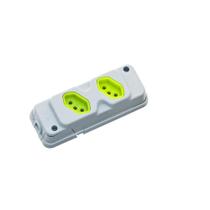 Tomada Barra Fiolux 2P+T. 20A. Dupla Cinza/Verde Tomada Barra Fiolux 2P+T. 20A. Dupla Cinza/Verde