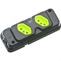 Tomada Barra Fiolux Dupla 2P+T20A Preto Tomada Barra Fiolux Dupla 2P+T20A Preto