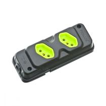 Tomada Barra Fiolux Dupla 2P+T20A Preto