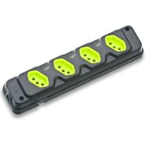 Tomada Barra Fiolux Quadrupla 20A 2 Polos+Terra Preta/Verde Tomada Barra Fiolux Quadrupla 20A 2 Polos+Terra Preta/Verde