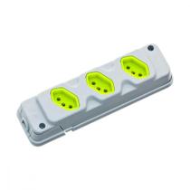 Tomada Barra Fiolux Tripla 2P+T20A Cinza