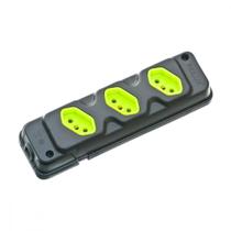 Tomada Barra Fiolux Tripla 2P+T20A Preto Tomada Barra Fiolux Tripla 2P+T20A Preto