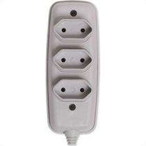 Tomada Barra Ilumi 2 Polos Tripla Cinza 10A. 1633 Tomada Barra Ilumi 2 Polos Tripla Cinza 10A. 1633