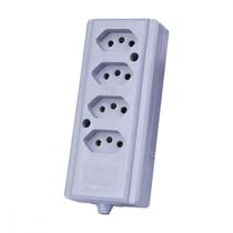 Tomada Barra Intern.Quadrupla 2Polos+T 20A Cinza Tomada Barra Intern.Quadrupla 2Polos+T 20A Cinza