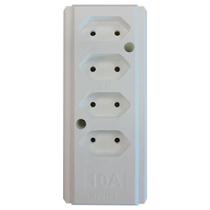 Tomada Barra Interneed 2 Polos Branca 10a. Quadrupla Tomada Barra Interneed 2 Polos Branca 10a. Quadrupla