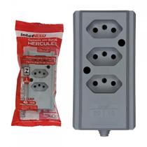 Tomada Barra Interneed 2 Polos +Terra Cinza 20A. Tripla Tomada Barra Interneed 2 Polos +Terra Cinza 20A. Tripla