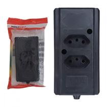 Tomada Barra Interneed 2 Polos +Terra Preta 10A. Dupla