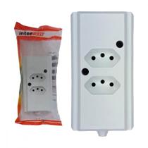 Tomada Barra Interneed 2P+T. Branca 10A. Dupla