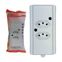 Tomada Barra Interneed 2P+T. Branca 10A. Dupla