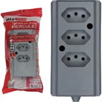 Tomada Barra Interneed 2P+T. Cinza 10A. Tripla Tomada Barra Interneed 2P+T. Cinza 10A. Tripla