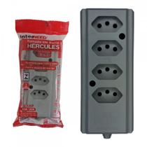 Tomada Barra Interneed 2P+T. Cinza 20A. Quadrupla