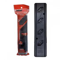 Tomada Barra Interneed 2P+T. Preta 20A. Quadrupla - Pro45