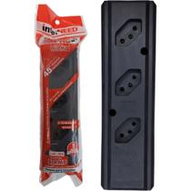 Tomada Barra Interneed 2P+T. Preta 20A. Tripla - Pro45 Tomada Barra Interneed 2P+T. Preta 20A. Tripla - Pro45