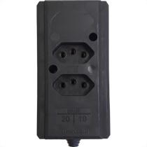 Tomada Barra Interneed Dupla 10/20A 2 Polos +Terra Preta 68945 Tomada Barra Interneed Dupla 10/20A 2 Polos +Terra Preta 68945