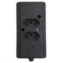 Tomada Barra Interneed Dupla 10/20A 2 Polos +Terra Preta 68945 Tomada Barra Interneed Dupla 10/20A 2 Polos +Terra Preta 68945