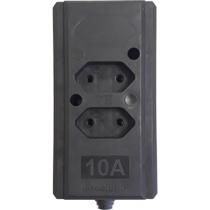 Tomada Barra Interneed Dupla 10A 2 Polos Preta 69300 Tomada Barra Interneed Dupla 10A 2 Polos Preta 69300