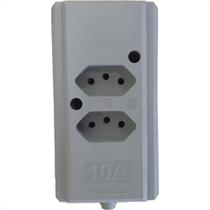 Tomada Barra Interneed Dupla 10A 2 Polos +Terra Cinza 68914
