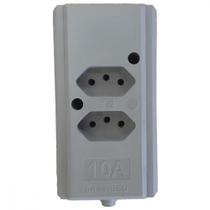 Tomada Barra Interneed Dupla 10A 2 Polos +Terra Cinza 68914