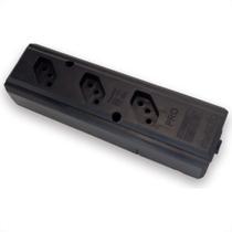 Tomada Barra Interneed Pro45Â Tripla 10/20A 2 Polos +Terra Preta 074182