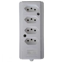 Tomada Barra Interneed Quadrupla 10/20A 2 Polos +Terra Branca 66569