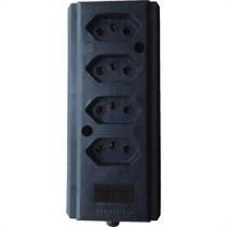 Tomada Barra Interneed Quadrupla 10/20A 2 Polos +Terra Preta 66538