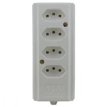 Tomada Barra Interneed Quadrupla 10A 2 Polos +Terra Branca 66293