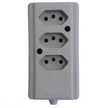 Tomada Barra Interneed Tripla 10/20A 2 Polos +Terra Cinza 66507 Tomada Barra Interneed Tripla 10/20A 2 Polos +Terra Cinza 66507