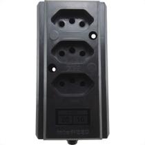 Tomada Barra Interneed Tripla 10/20A 2 Polos +Terra Preta 66446 Tomada Barra Interneed Tripla 10/20A 2 Polos +Terra Preta 66446