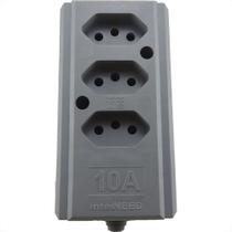 Tomada Barra Interneed Tripla 10A 2 Polos +Terra Cinza 66231 Tomada Barra Interneed Tripla 10A 2 Polos +Terra Cinza 66231