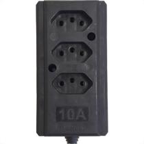 Tomada Barra Interneed Tripla 10A 2 Polos +Terra Preta 66170 Tomada Barra Interneed Tripla 10A 2 Polos +Terra Preta 66170