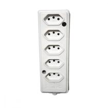 Tomada Barra Naticon Quintupla 10A 2 Polos +Terra Branca 576