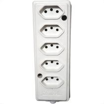 Tomada Barra Naticon Quintupla 10A 2 Polos +Terra Branca 576